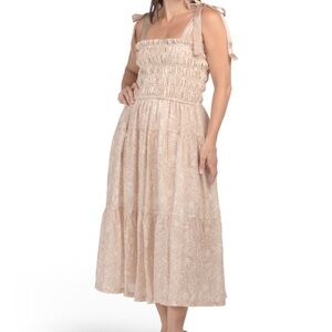 En Saison Gold Embellished Tiered Sundress